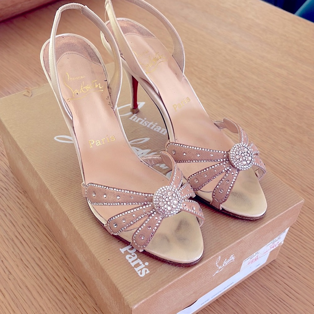 Christian Louboutin nude sandals!